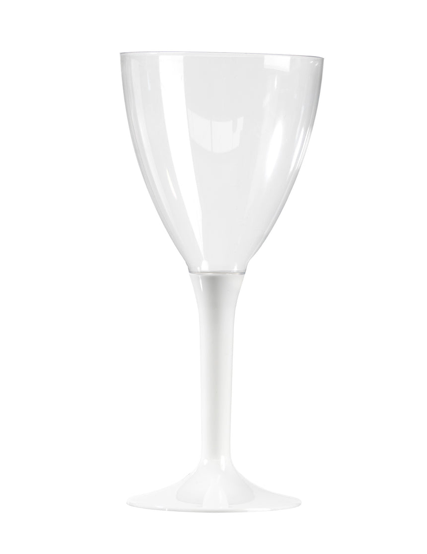 10 Verres à vin plastique blanc