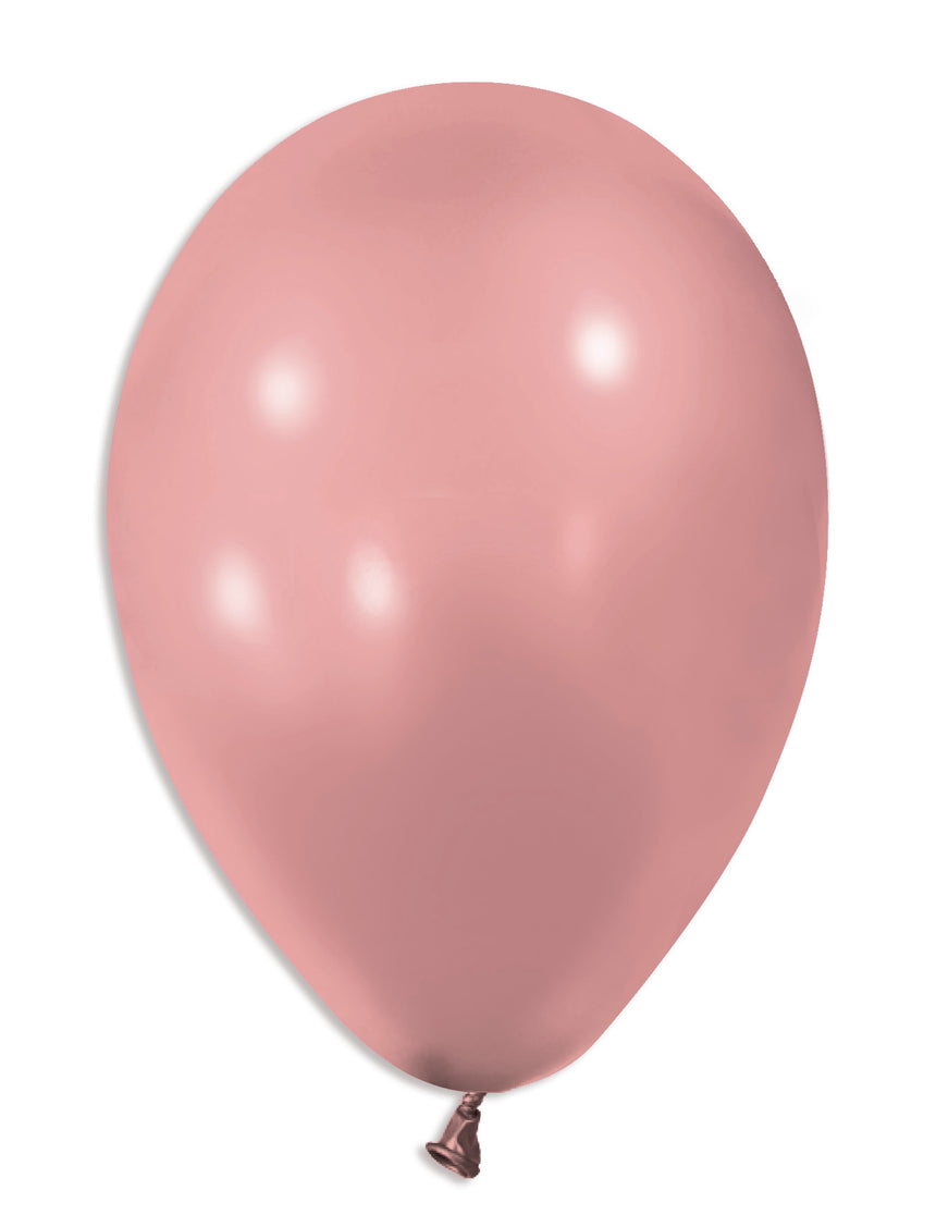 100 Ballons en latex rose gold métallisés 30 cm