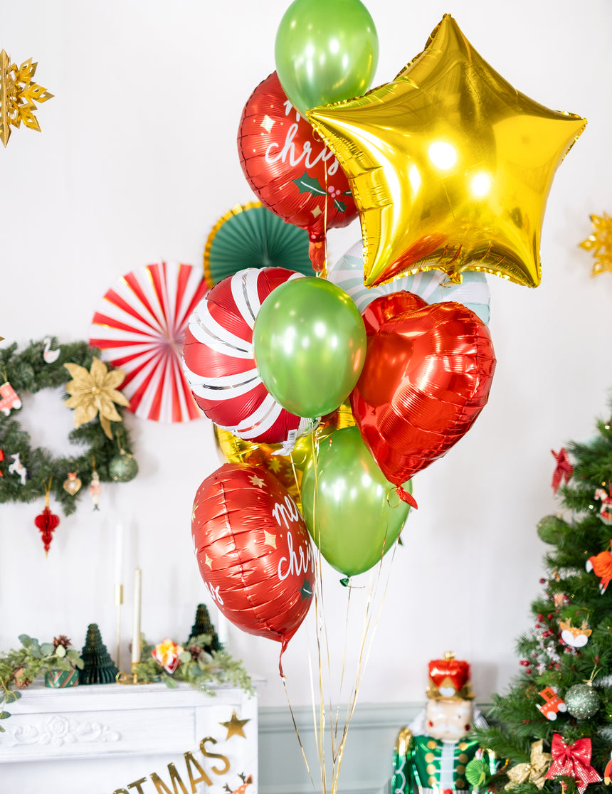 100 Ballons verts métallisés 29 cm