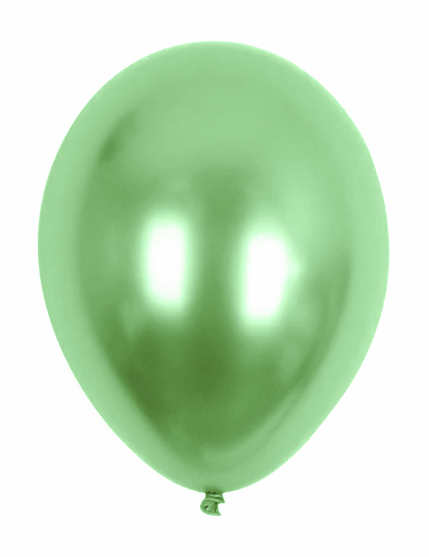 100 Ballons verts métallisés 29 cm