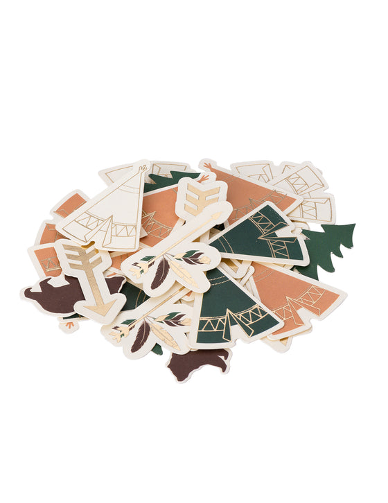 100 confettis de table indian forest animaux et tipis