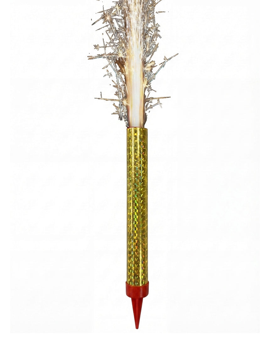 100 Fontaines scintillantes dorées 12 cm 50 sec