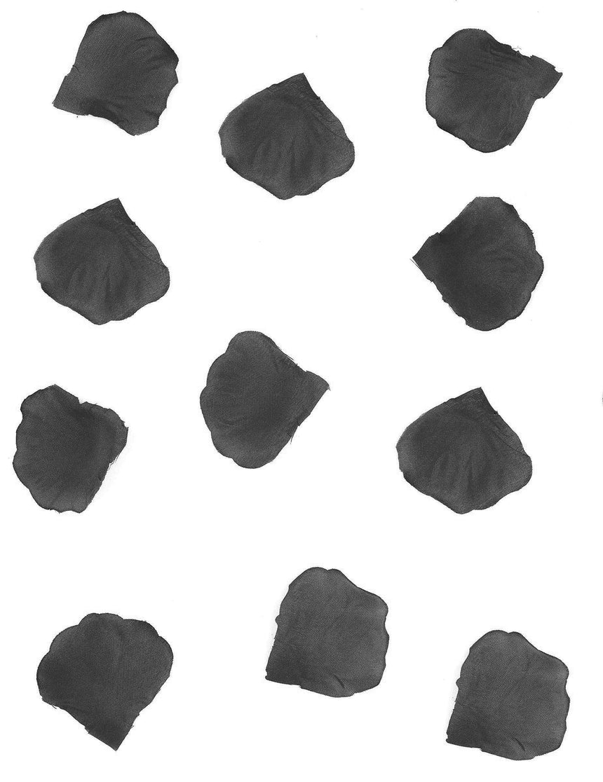 100 pétales de rose en tissu noir 5 cm pour décoration de table