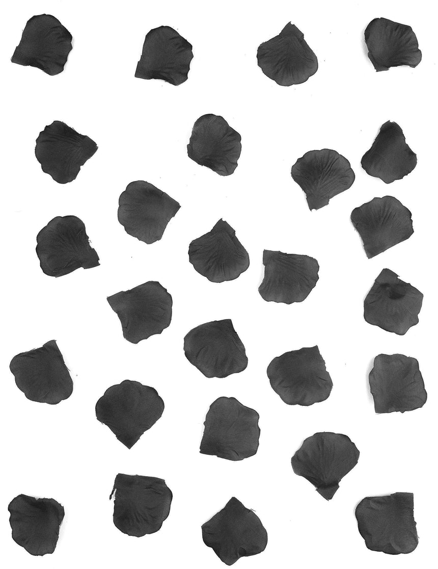 100 pétales de rose en tissu noir 5 cm pour décoration de table
