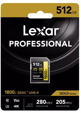 Lexar SDXC PRO GOLD 512 G V 60