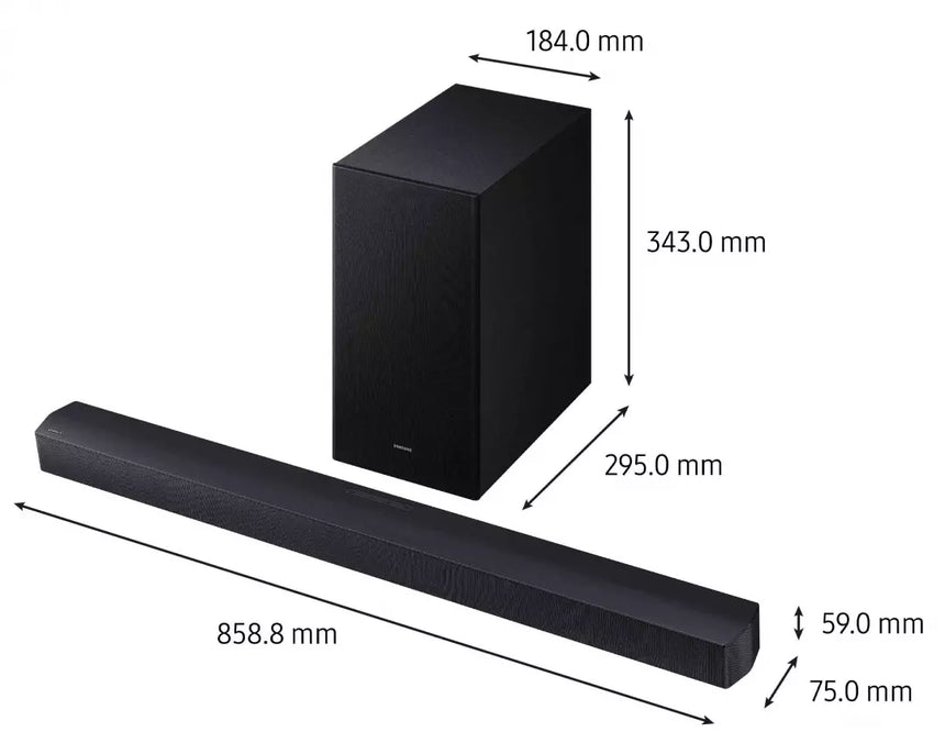 SAMSUNG Barre de son + caisson inclus HWB460F