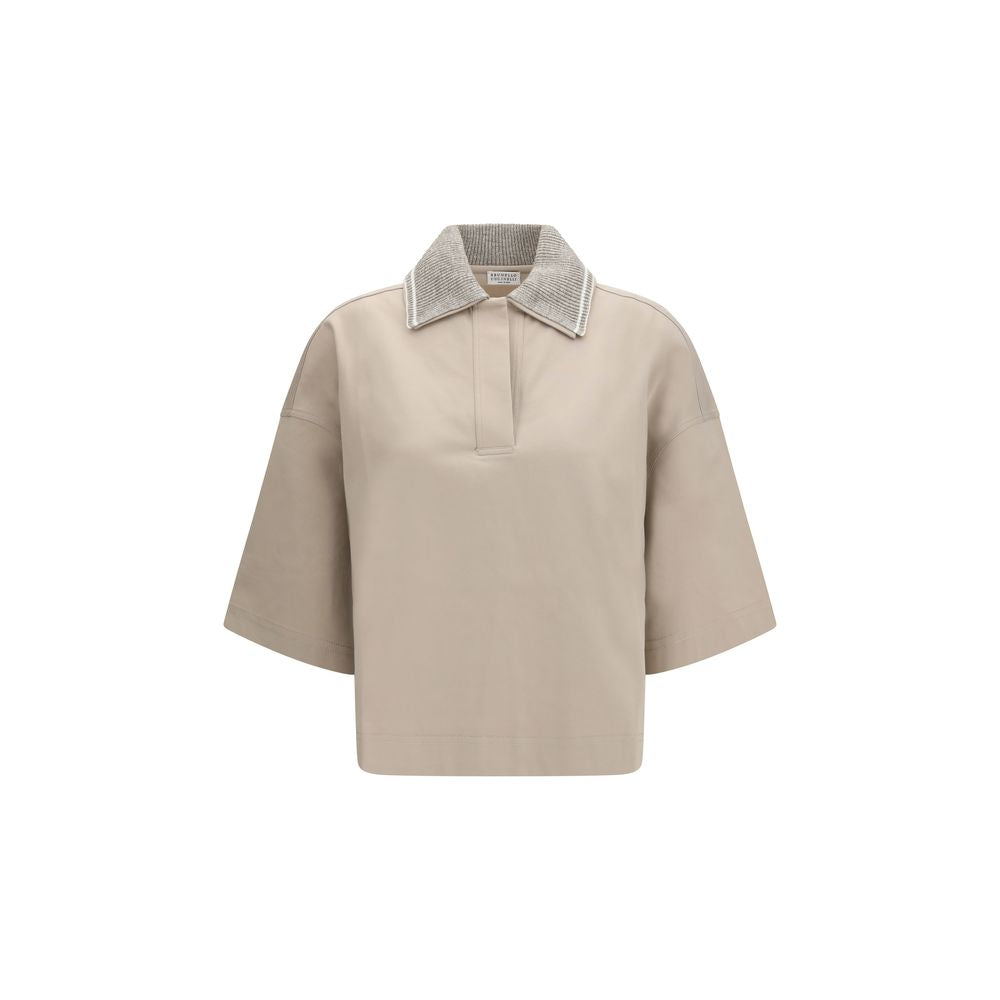 Brunello Cucinelli Polo Beige en Coton Femme | Nimestore