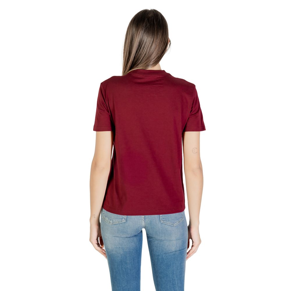Calvin Klein Jeans T-shirt bordeaux en coton pour femme