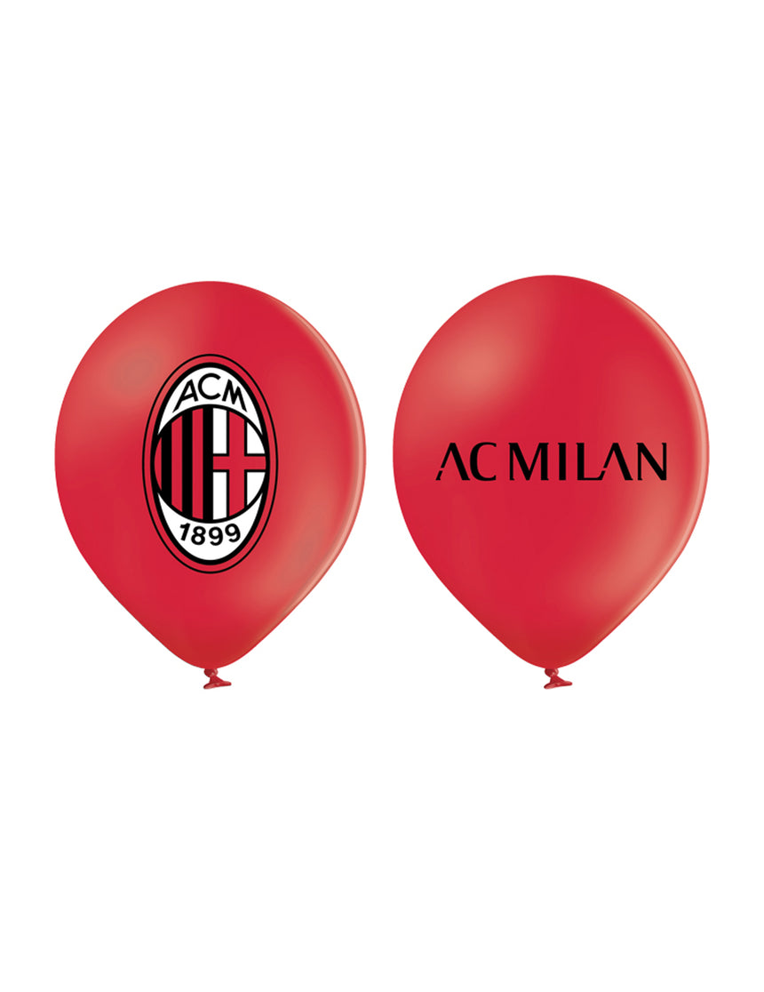 12 Ballons en latex AC Milan 30 cm