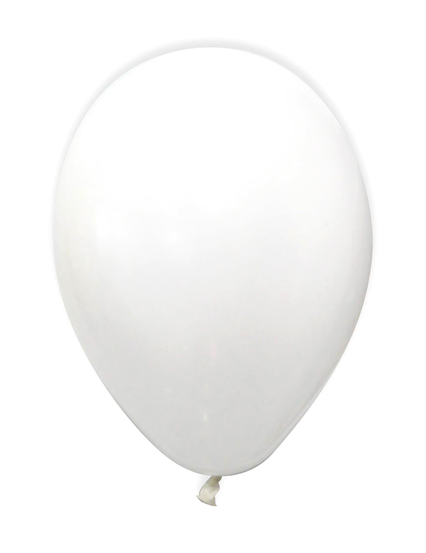 12 Ballons métallisés blancs 28 cm