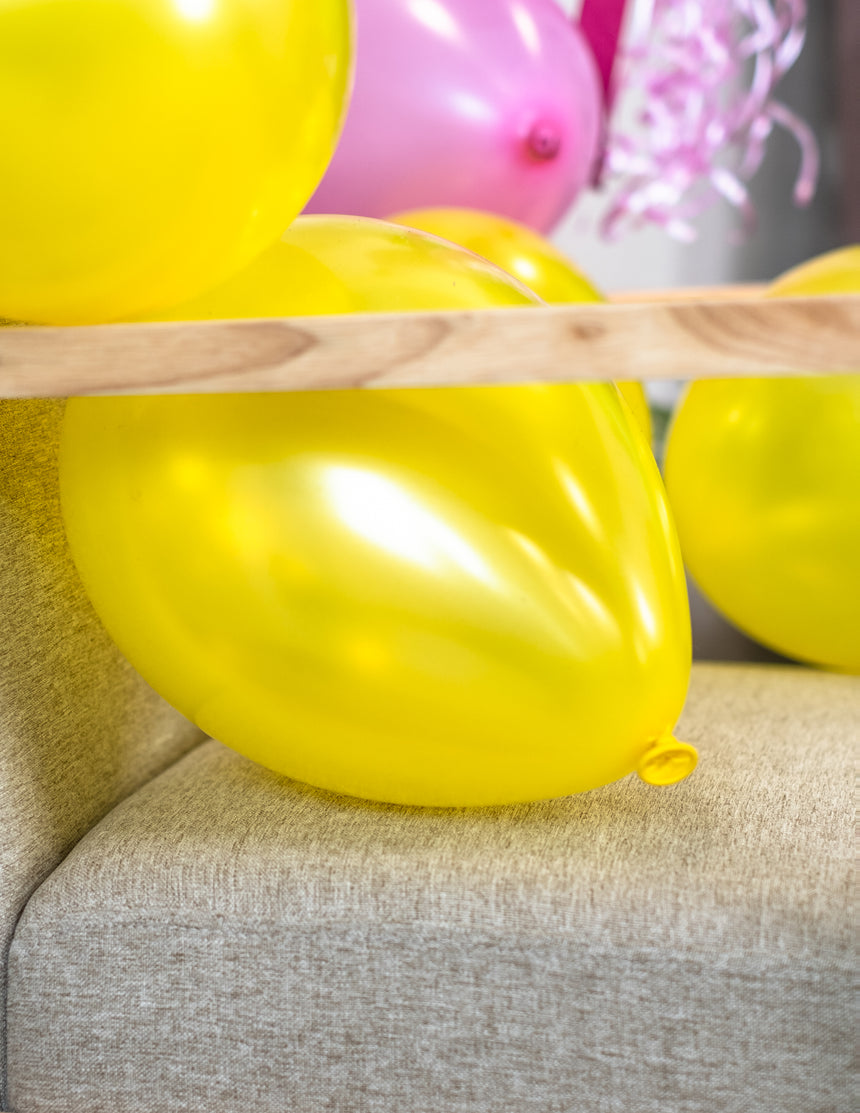 12 Ballons métallisés jaunes 28 cm