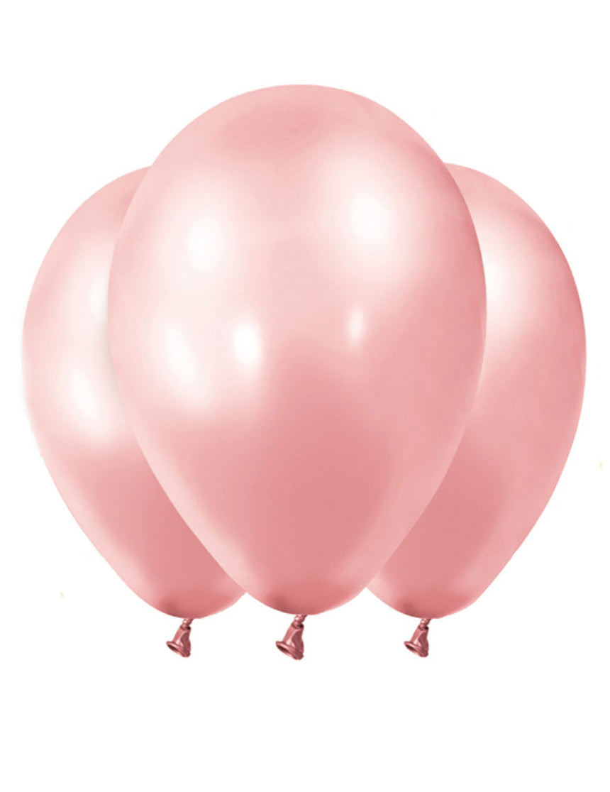 12 ballons métallisés rose gold 28 cm pour décoration