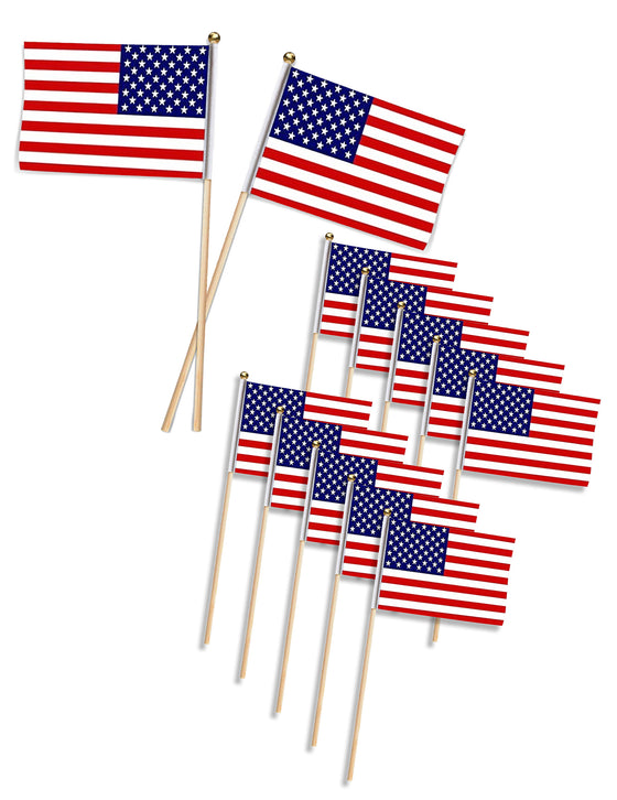 12 Petits drapeaux USA 25 x 11,5 cm