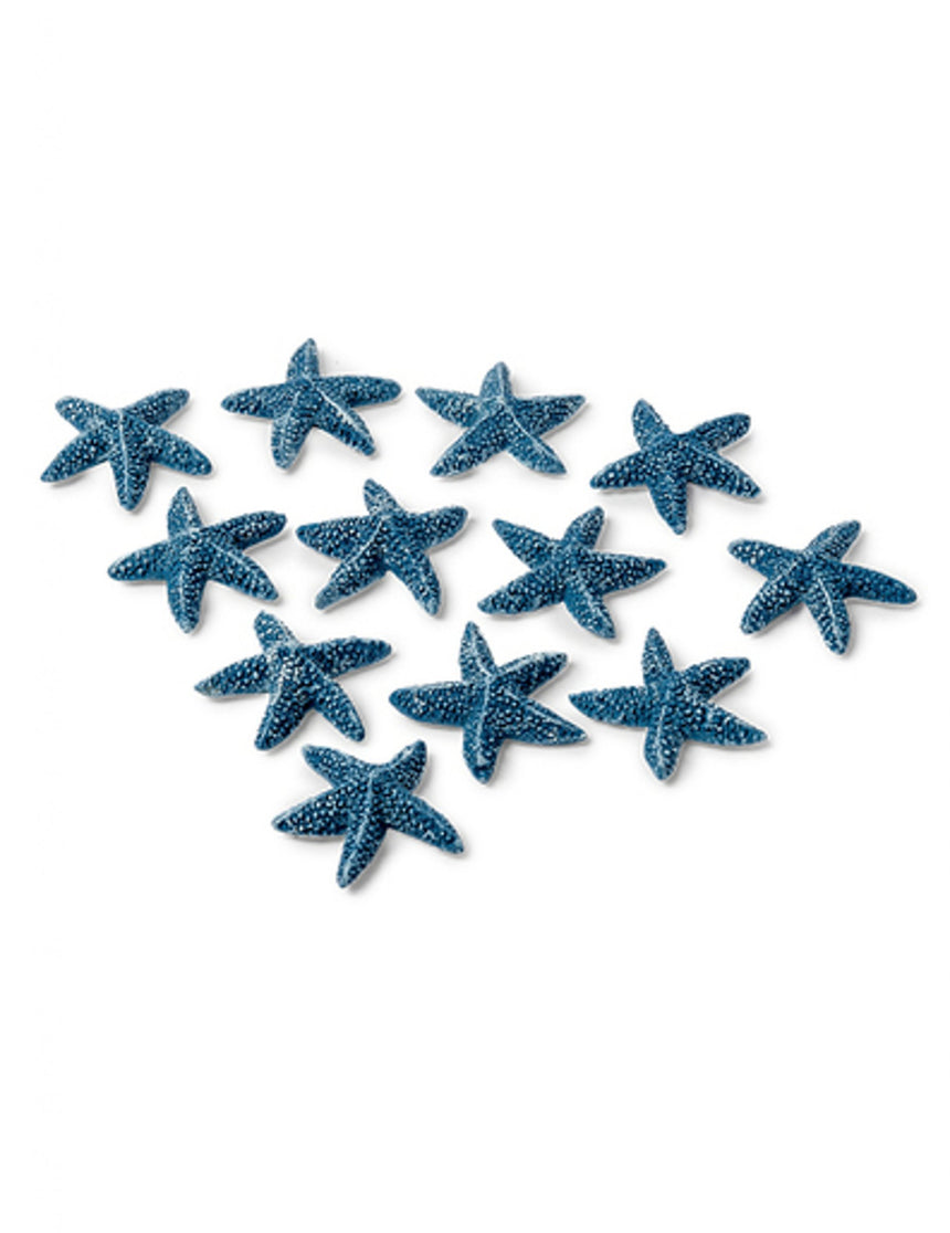 12 étoiles de mer adhésives bleues 2 cm pour décoration marine