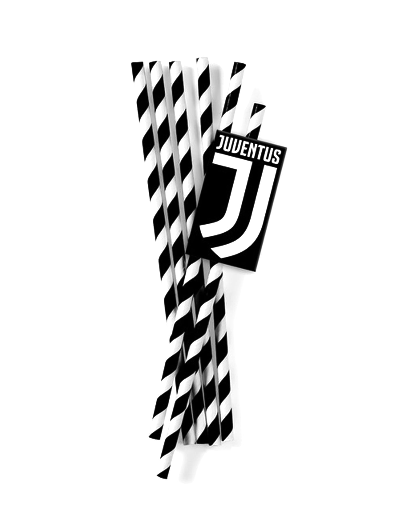 12 Pailles Juventus en carton 19,5 cm