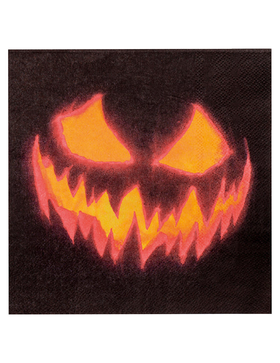 12 Serviettes en papier citrouille terrifiante 33 x 33 cm