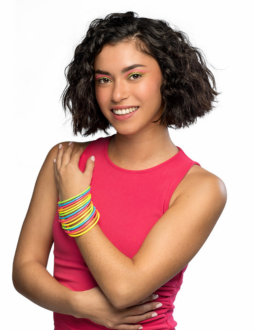 15 Bracelets multicolores fluos