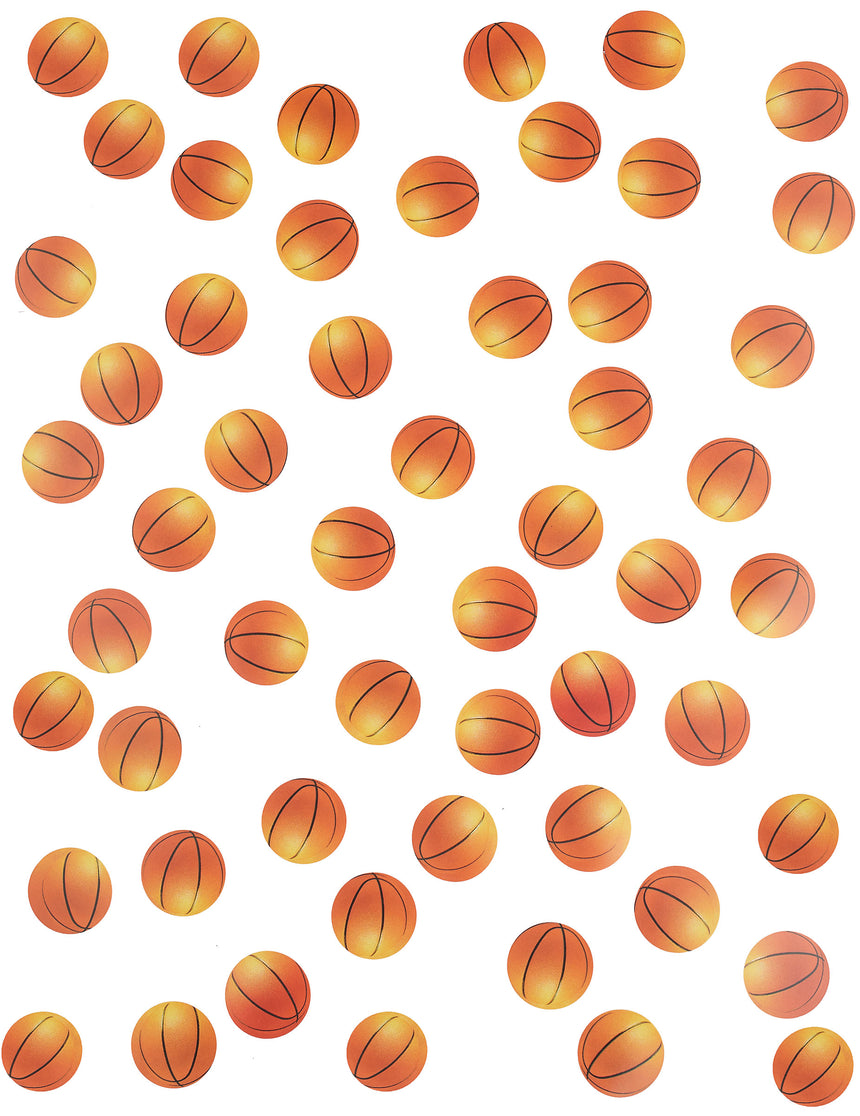 150 confettis de table ballons de basket en papier orange