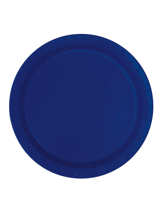 16 Assiettes en carton bleu marine 23 cm
