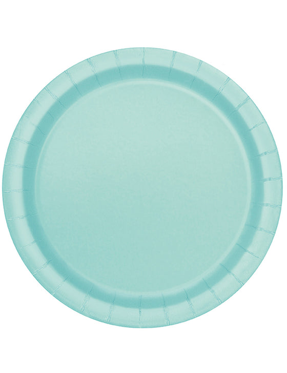 16 Assiettes en carton menthe 22 cm