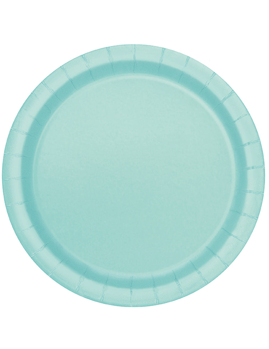 16 Assiettes en carton menthe 22 cm