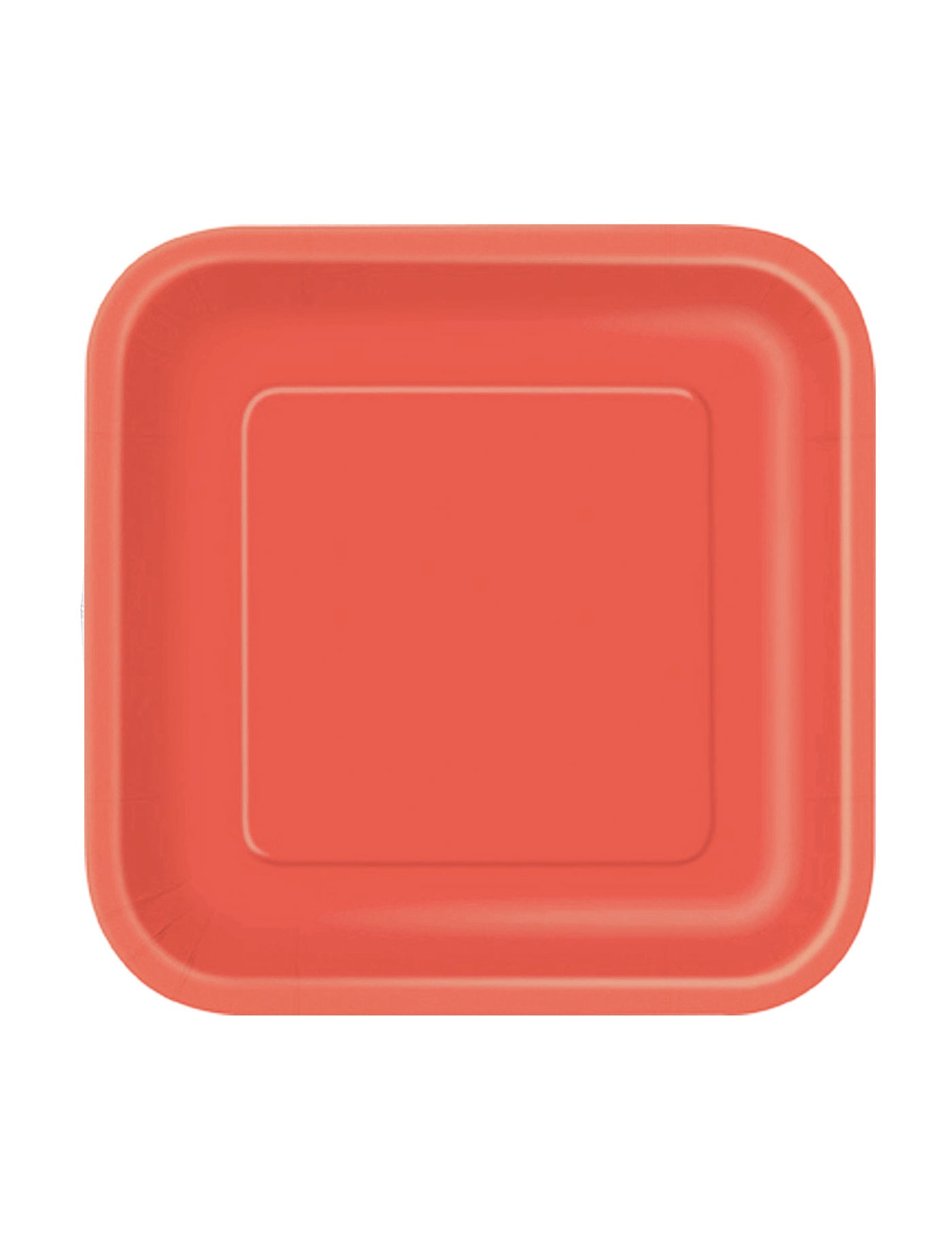 16 Petites assiettes carrées en carton rouge clair 18 cm