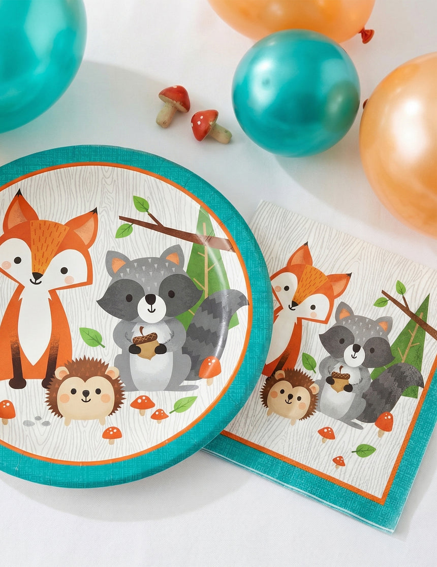 16 serviettes en papier animaux de la forêt 33 x 33 cm pour anniversaire