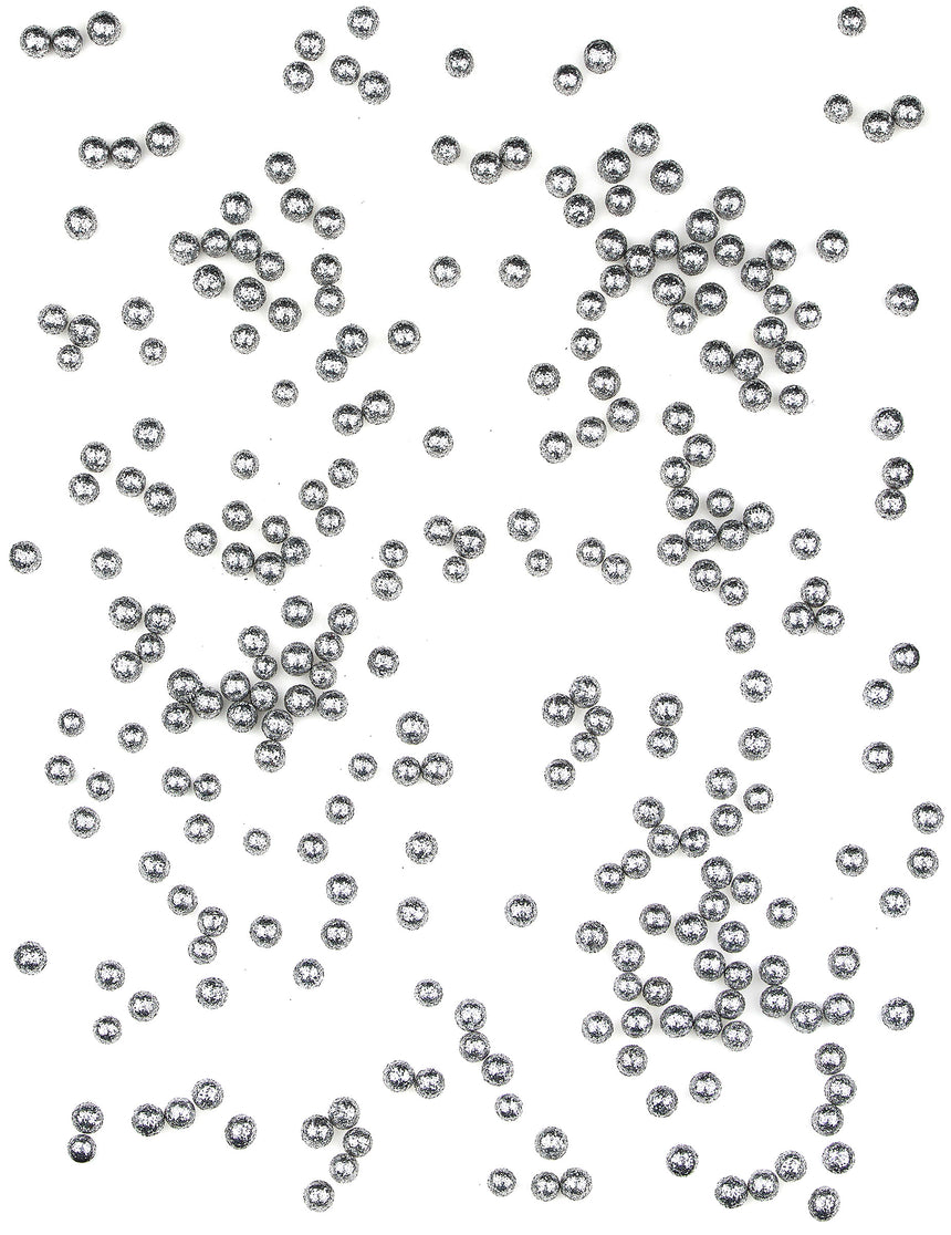 Mini boules pailletées argentées 8 mm 10 gr, confettis de table
