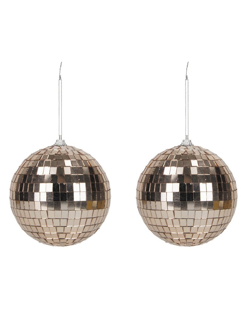 2 Boules disco rose gold 10cm