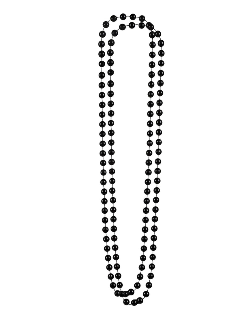 2 Colliers en perles noires adulte