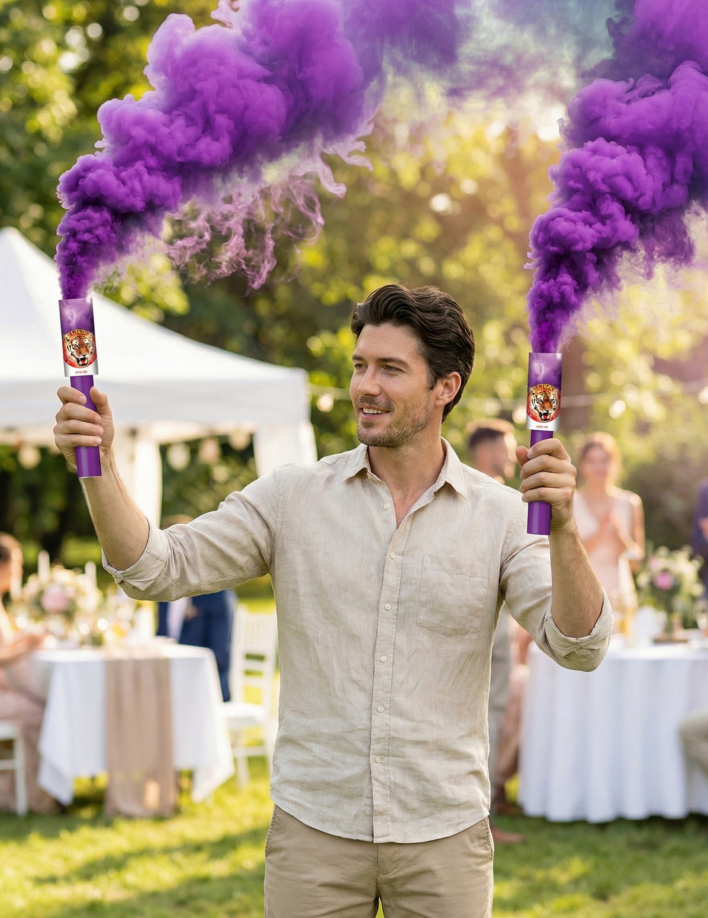 2 Fumigènes à main violets 45 secondes