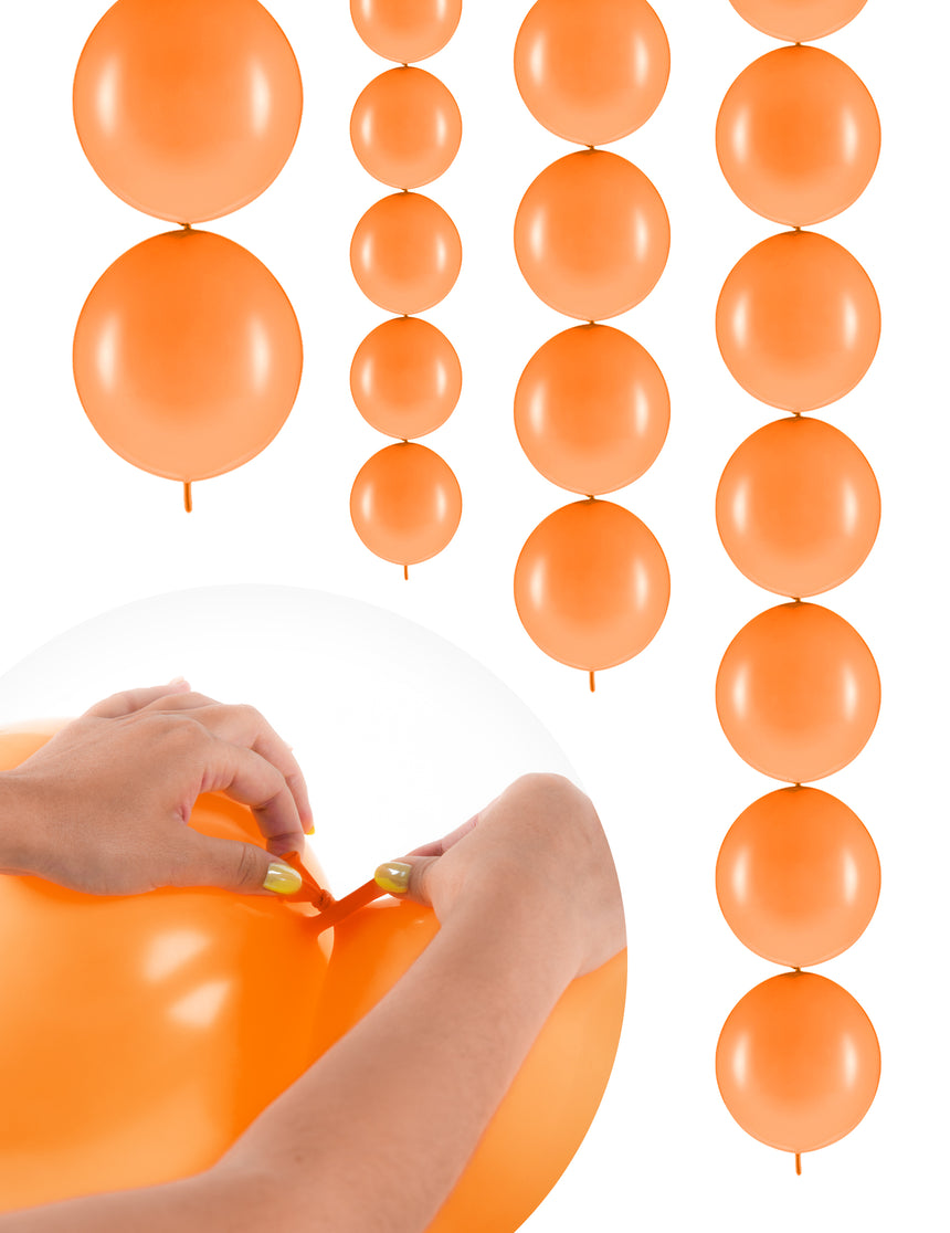 20 Ballons orange à relier 28 cm