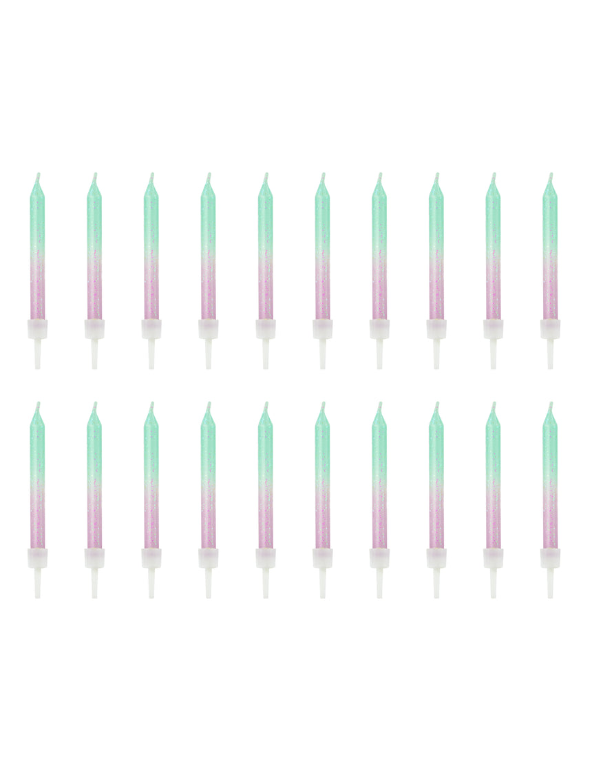 20 Bougies d'anniversaire iridescentes 6 cm