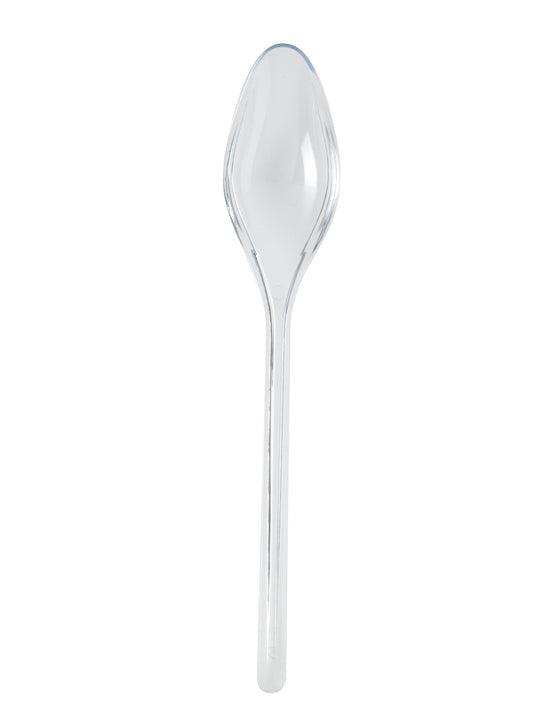 20 cuillères entremet en plastique cristal 14 cm rigides