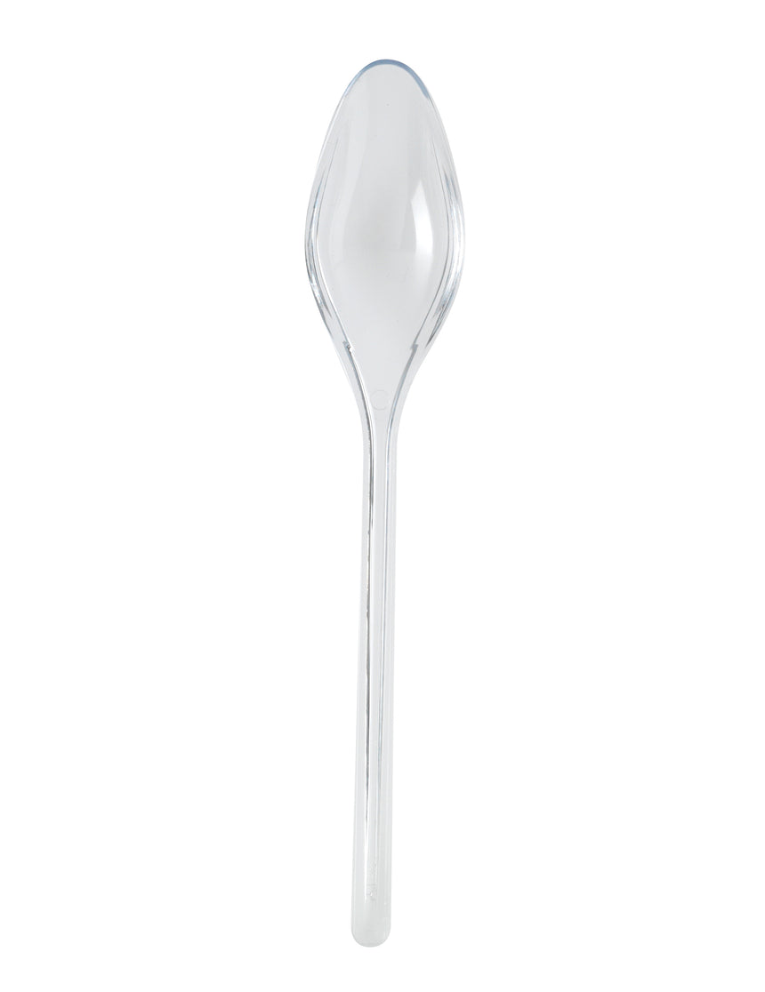 20 cuillères entremet en plastique cristal 14 cm rigides