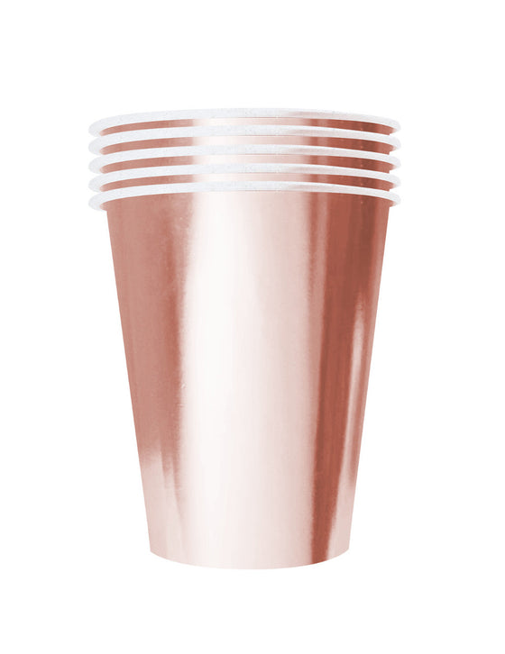 20 Gobelets américains carton recyclable rose gold 53cl