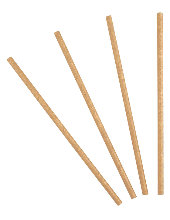 20 Pailles en carton de couleur kraft 20 cm