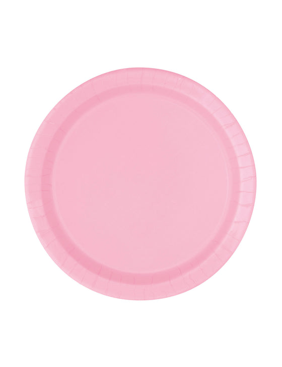 20 Petites assiettes en carton roses clair 19 cm