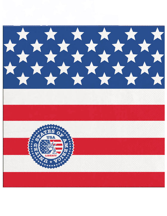 20 Petites serviettes en papier USA