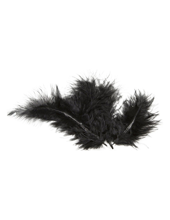 20 plumes de décoration noires 5,5 cm pour table