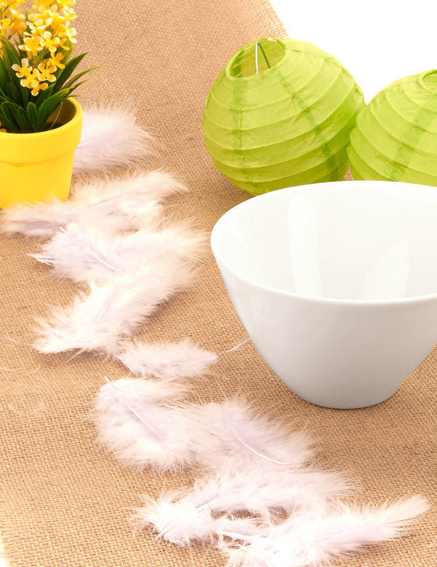 20 plumes de décoration parme 5,5 cm lilas pastel