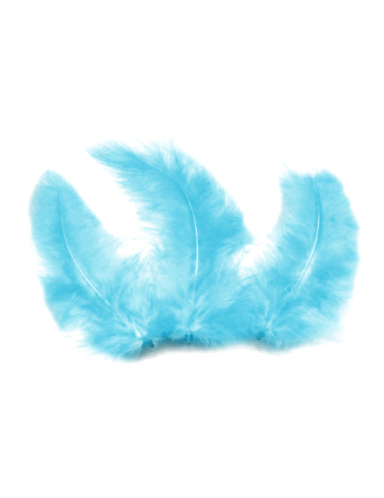 20 plumes de décoration turquoise 10 cm pour table