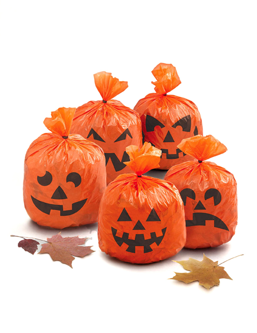 20 Sacs en plastique citrouilles 15 x 20 cm