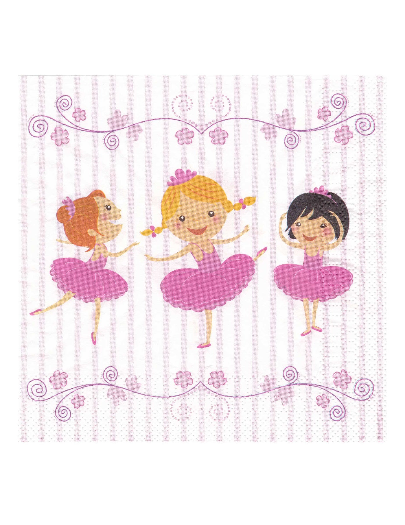 20 Serviettes en papier ballerines 33 x 33 cm
