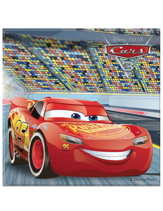 20 Serviettes en papier Flash McQueen Cars 3 33 x 33 cm