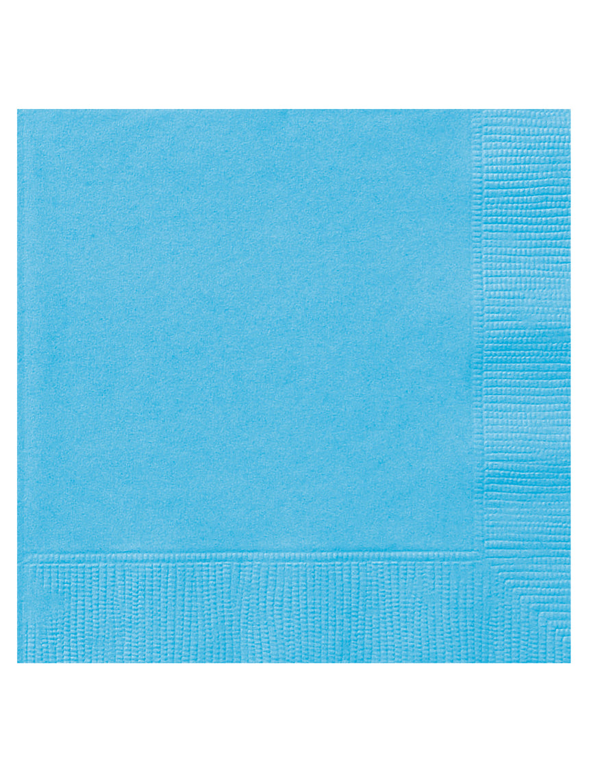 20 Serviettes en papier bleu ciel 33 x 33 cm