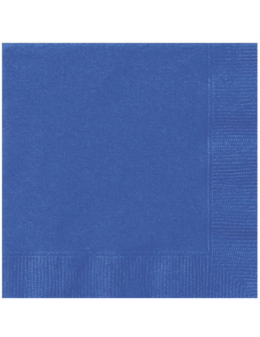 20 Serviettes en papier bleues 33 x 33 cm