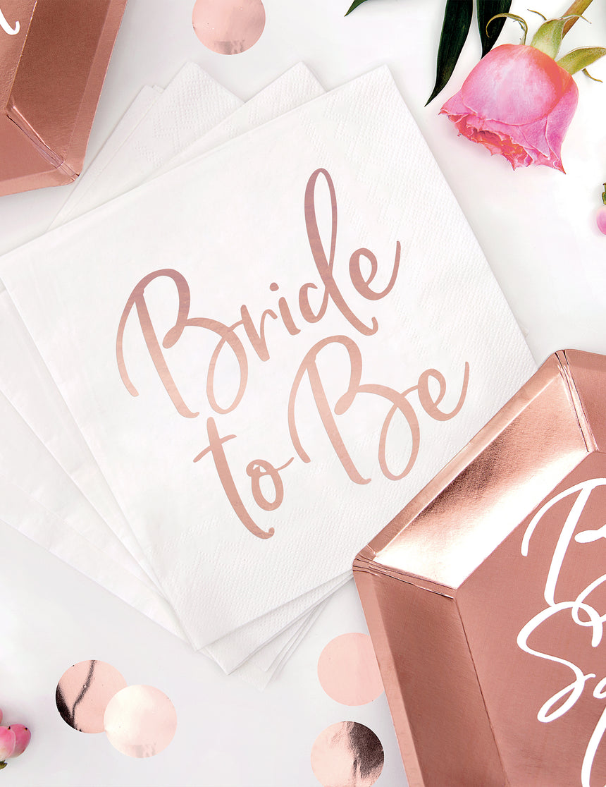 20 Serviettes en papier Bride to be rose gold 33 x 33 cm