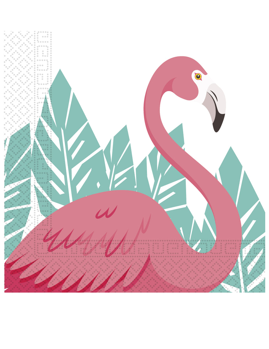 20 serviettes en papier flamingo 33 x 33 cm décor flamant rose