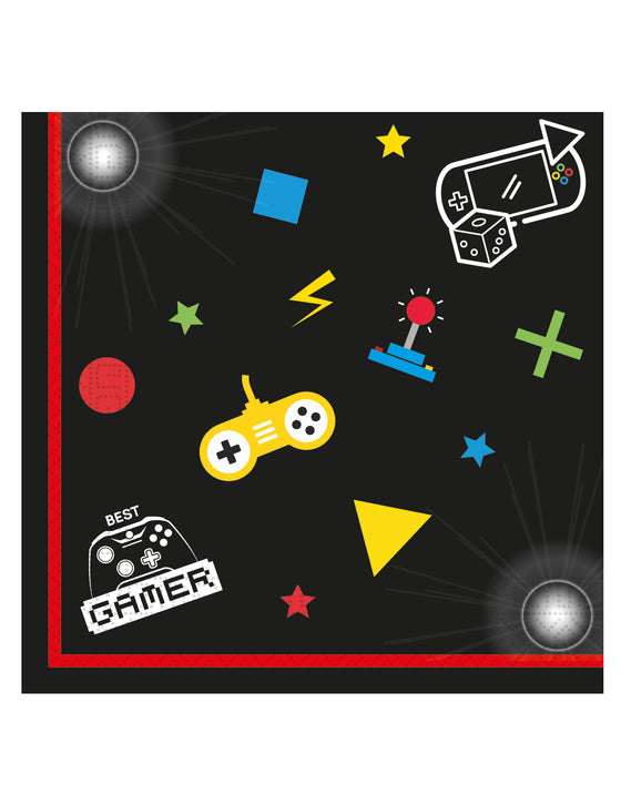 20 Serviettes en papier Gaming Party 33 x 33 cm